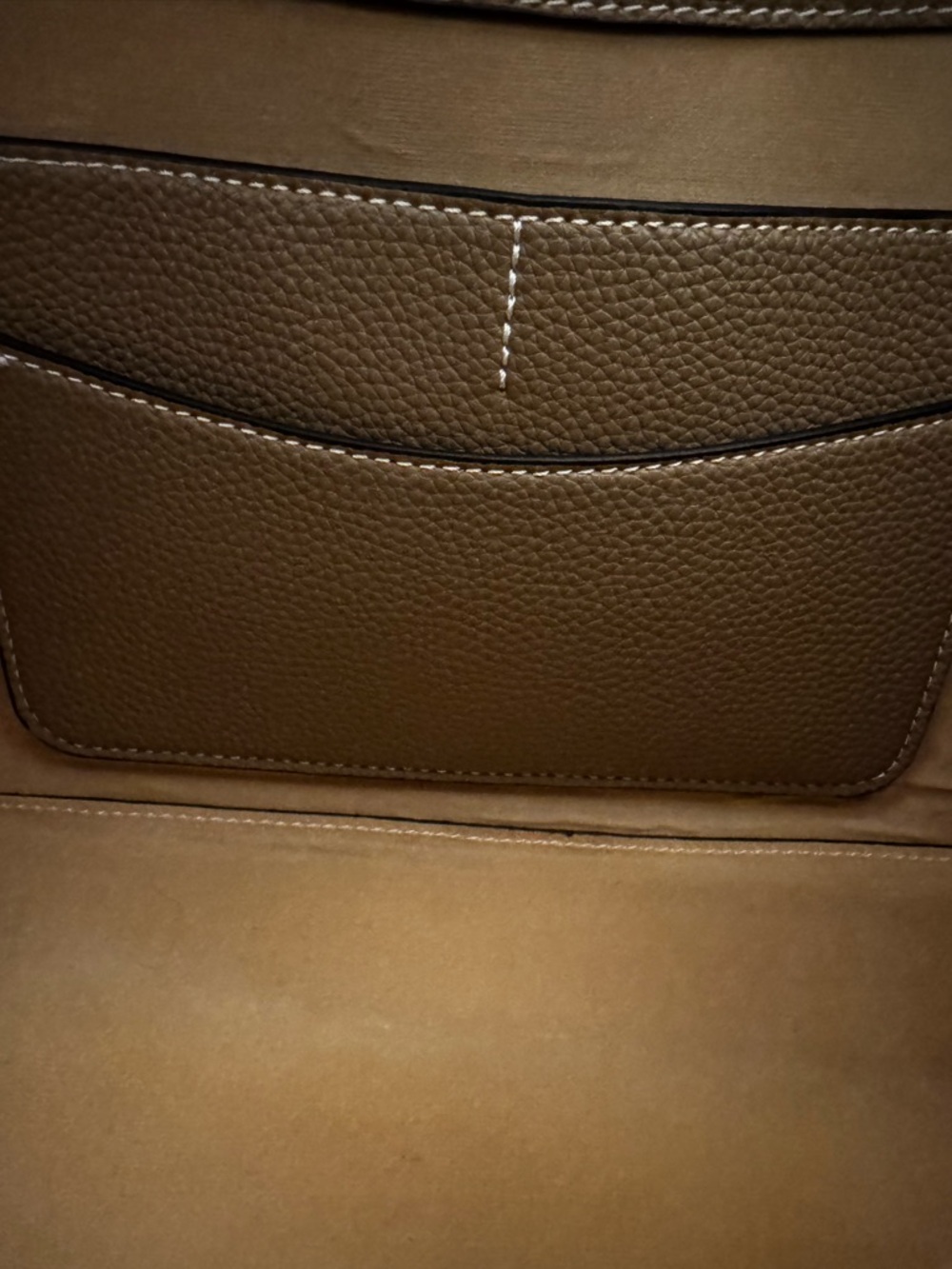 Toteme T-Lock Leather Shoulder Bag Large Taupe Gold Hardware - Picture 9 of 12